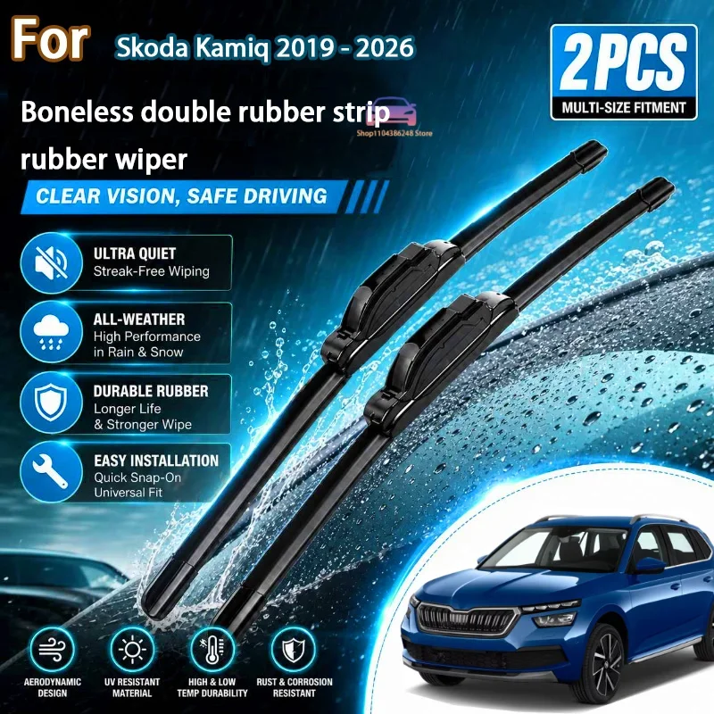 

All Season Front Windshield Wiper Blades For Skoda Kamiq 2019-2026 28"+18" Replacement Parts