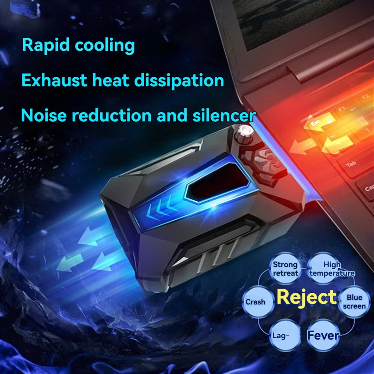 

НОВЫЙ мини-портативный охладитель для ноутбука, USB-охладитель воздуха, внешний вытяжной охлаждающий вентилятор для ноутбука, USB-бесшумный боковой всасывающий радиатор, блики