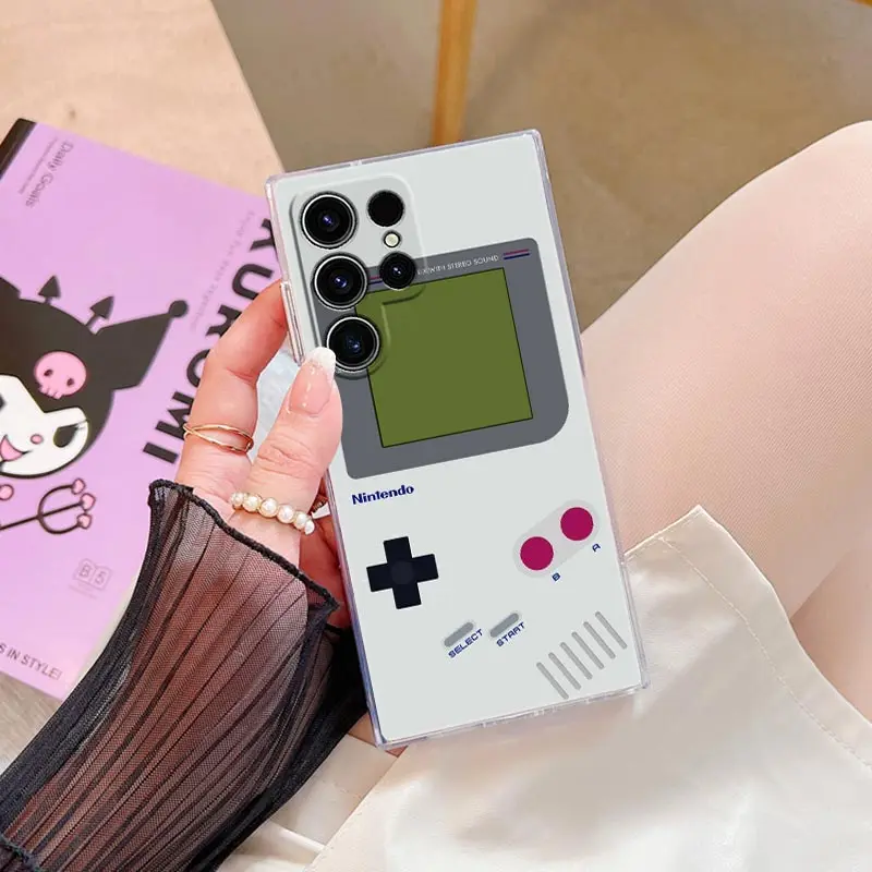 Vintage Game Console Cassette Case For Samsung Galaxy S24 Ultra S23 5G S22 S20 S24 Plus S21 S23FE Clear Phone Cover Camera Funda