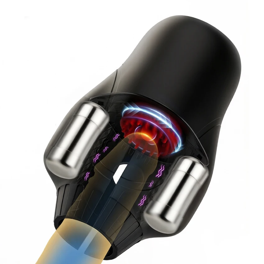 Male Masturbation Cup Rotating Vibrating Vagina Pocket Pussy Blowjob Massager Men Penis Delay Trainer Sex Toys Adult Goods 18+