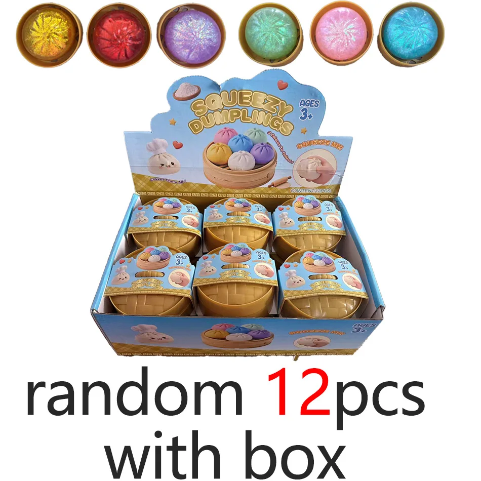 Kleurrijke gesimuleerde dumpling-squishies Ontspannend Angstverlichtend Antistress Verbeteren van de stemming Herbruikbaar Rebound Squeeze Reliever Speelgoed