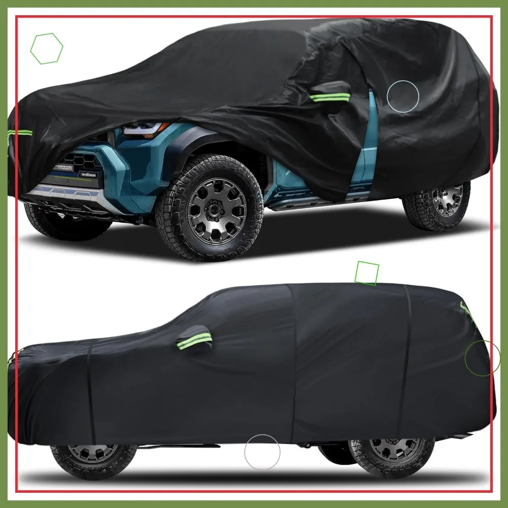 

Universal 6-Layer Waterproof Car Cover for All Weather Protection, Fits Most Vehicles with Reflective Safety Strips