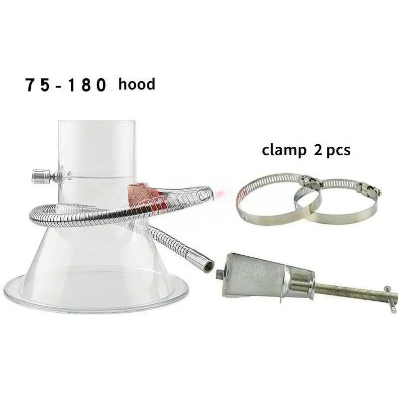 Assembly Line Soldering Fume Hood Exhaust Hood Smoking Dust Exhasust Hood Exhaust Pipe Horn Cover with Clamps Bracket