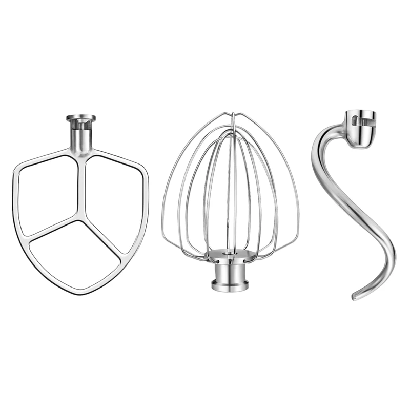 

A44F-Stainless Steel Accessories For Kitchenaid 5.5-6 Qt Bowl-Lift Stand Mixer, Includes 6 Wire Whisk, Beater, Dough Hook