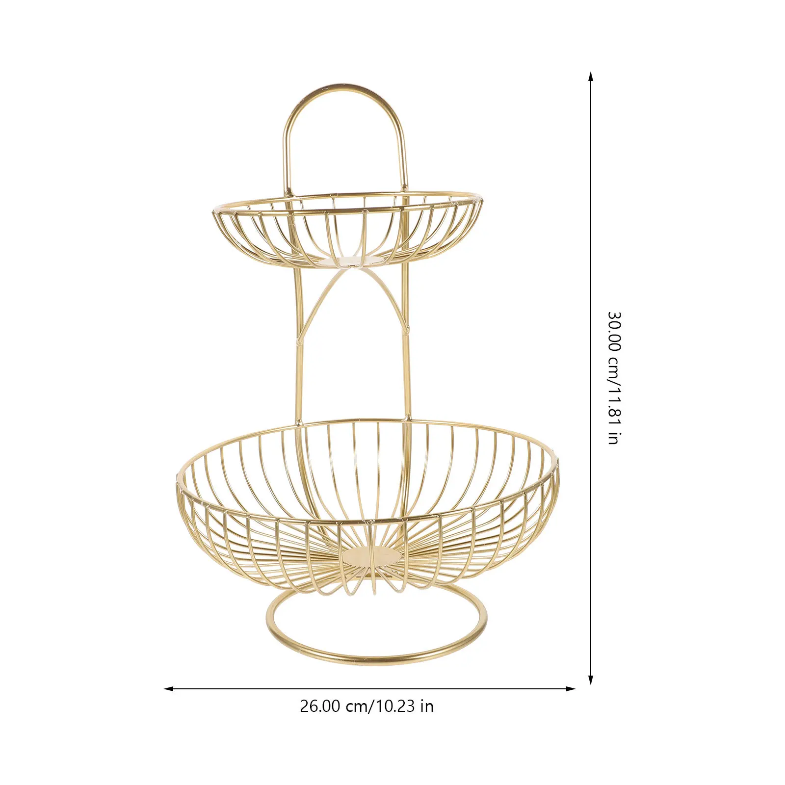 

1Pcs Iron Art Basket Double Layers Metal Fruit Storage Basket Kitchen Organizer Sundries Container Multifunctional Holder