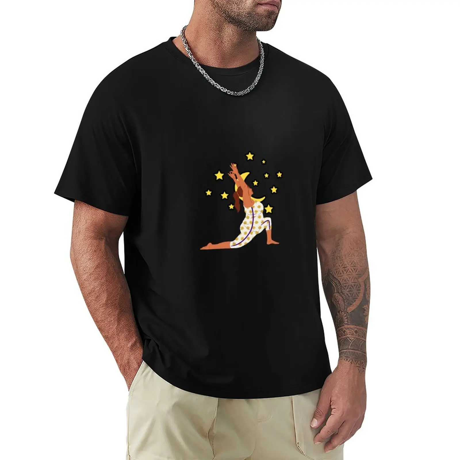 

Half moon yoga pose 4 T-Shirt topping blue lock mens shirts graphic tee