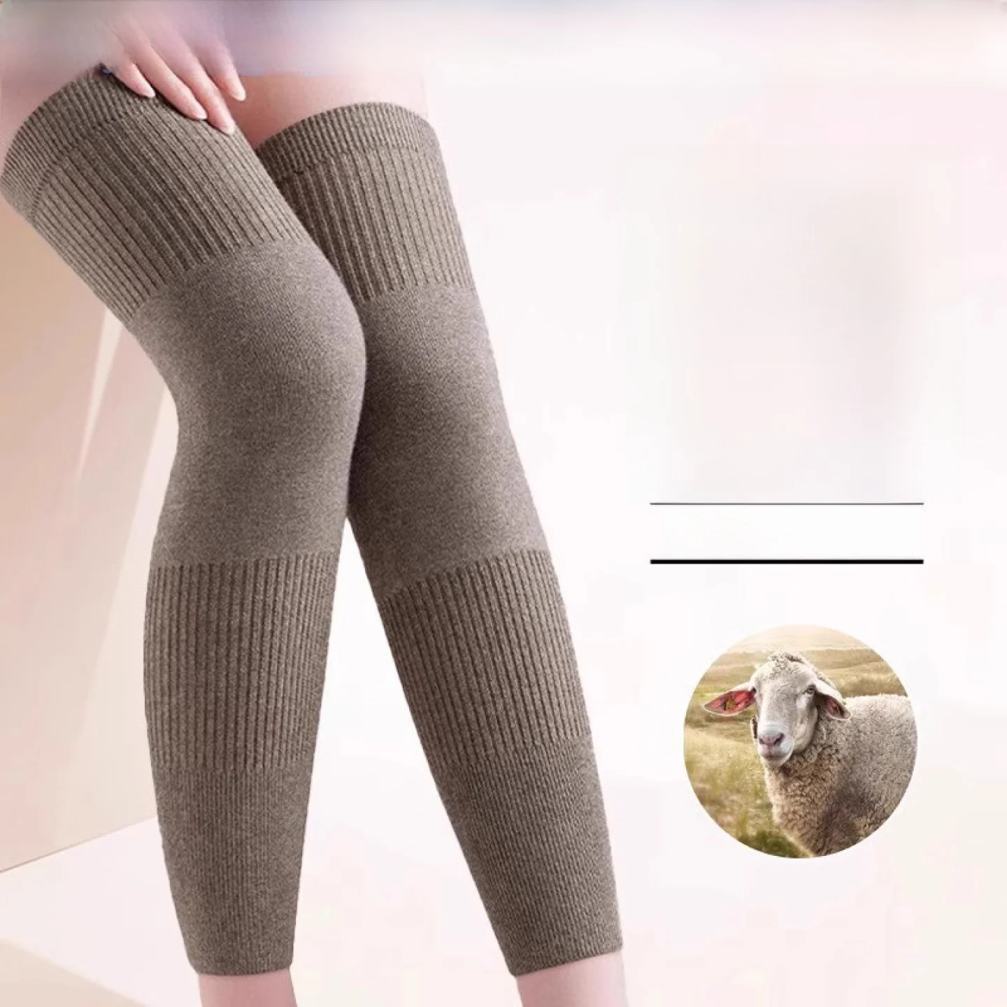 暖かいカシミヤ膝高パッドロングチューブ男性女性抗寒延長脚保護冬秋関節サポート膝カバー