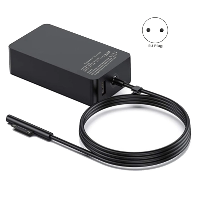 65 W 15 V 4 A Laptop-Ladeadapter, passend für Microsoft Surface Pro 7, 6, 5, 4, 3, EU-Stecker