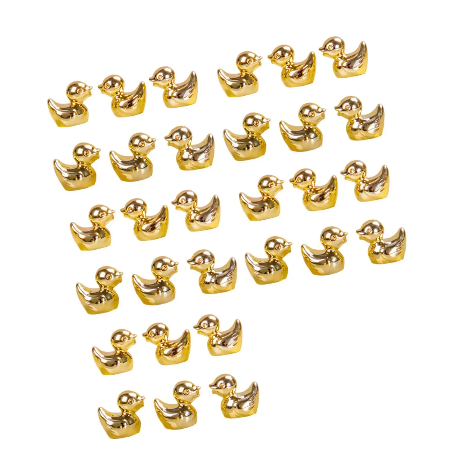 Cute Gold Duck Resin Figurine Small Animal Sculpture for Decorative Fairy Garden Accessories Decor