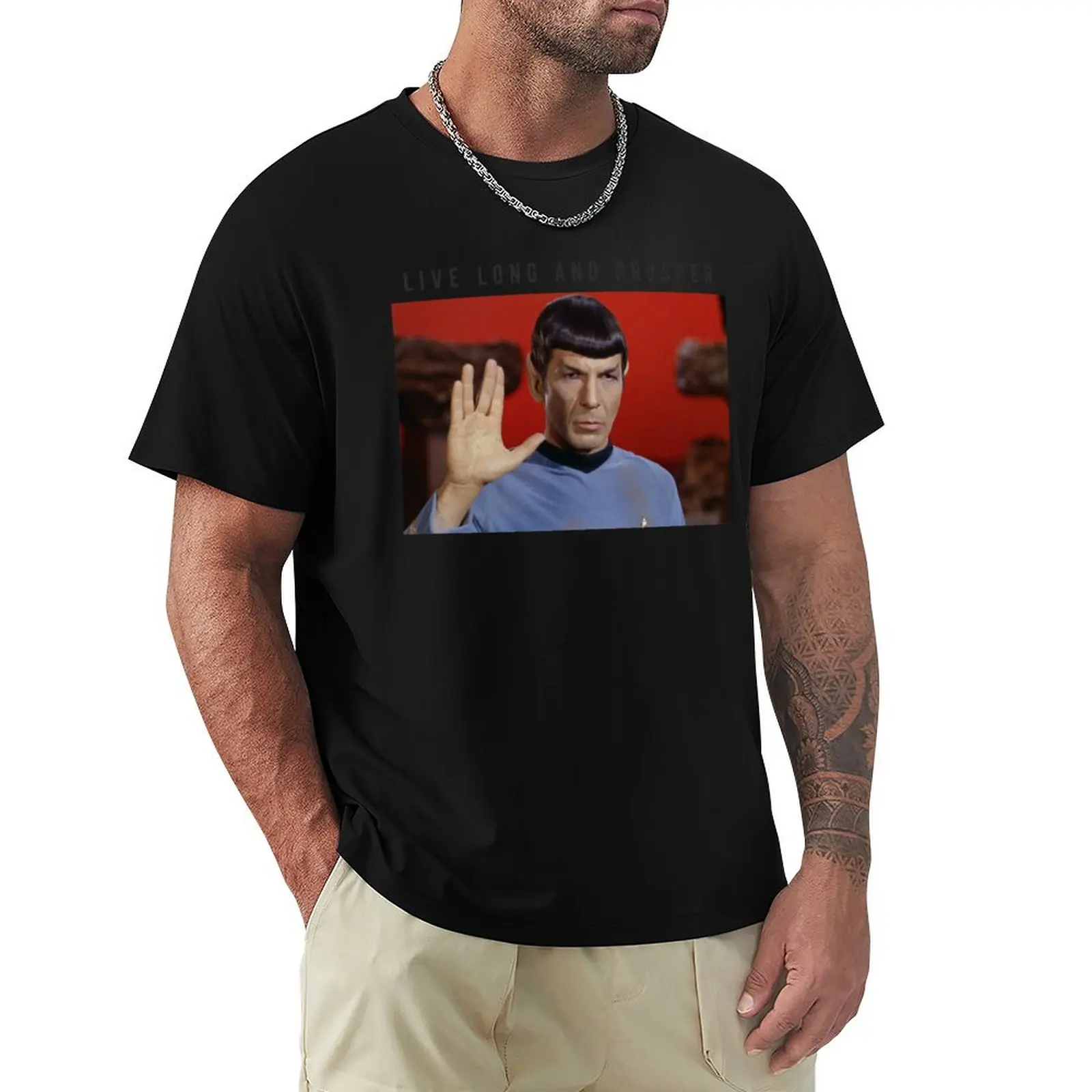 

Star Trek Next Generation Live Long And Prosper Spock Portrait T-Shirt Gym Wear Breathable Short Sleeve Tee
