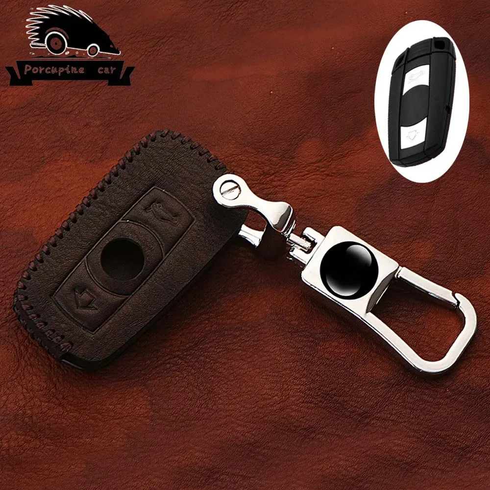 Quality Leather Car Key Case for BMW E90 E60 E70 E87 3 5 6 Series M3 M5 X1 X5 X6 Z4 KeyChain Cover Remote Controller Key Holder