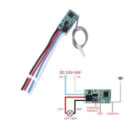 3.6V-24V DIY 433 Mhz 1CH RF Relay Receiver Universal Wireless Remote Control Switch Micro Module LED Light Controller DC