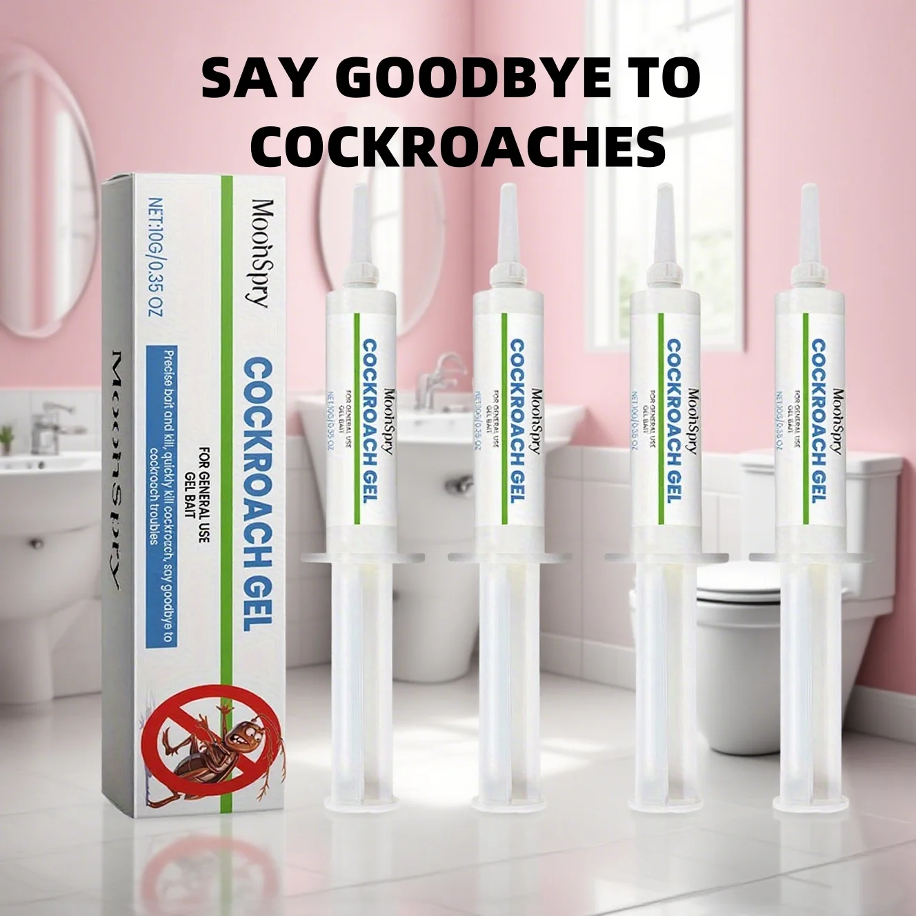 Convenient Placement Cockroach Bait Gel Set of 4, Indoor Household Daily Gel Supply, Multipurpose Home Accessory for Kitchen, Bathroom and Apartment Indoor Corners