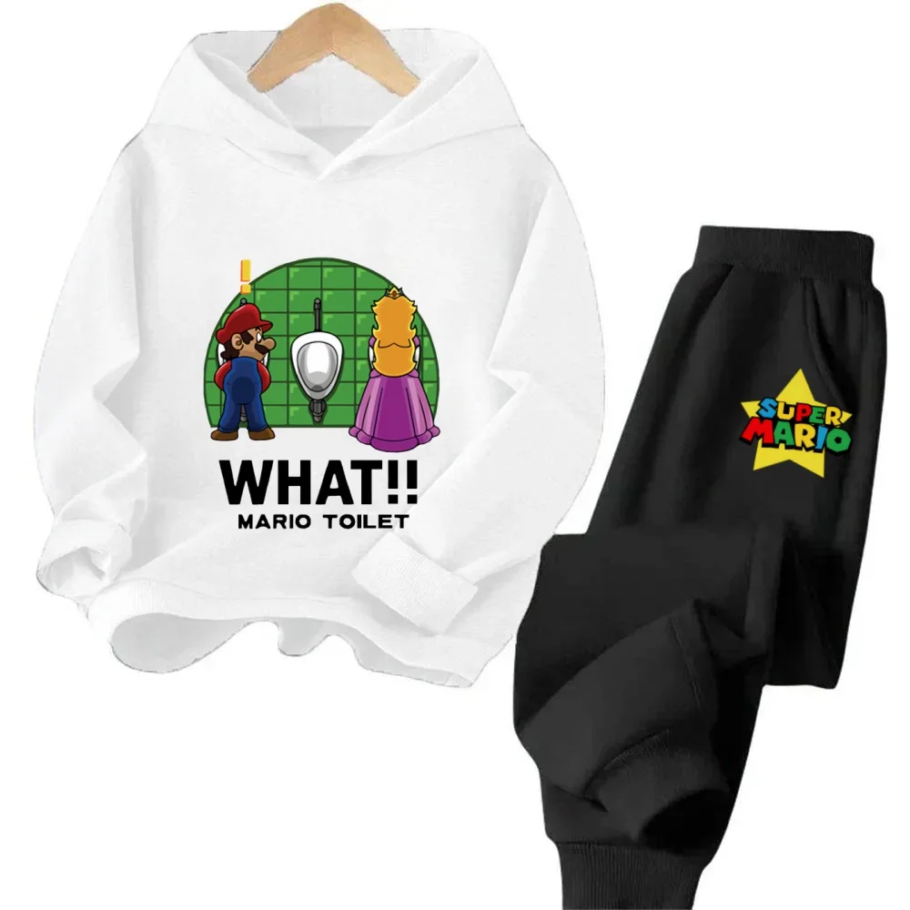 

Super Mario Kids Clothes Boy Girl Clothes Game Luigi Princess Graphic Print Children's Clothing Autumn Warm Tops Pants Suit