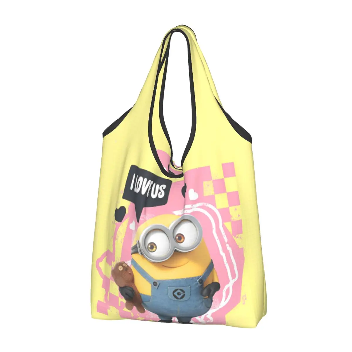 

3D Printed Cartoon Minions Shopper Bag Retro Handbags Cloth Streetwear Tote Bag Ladies Halloween Graphic Shoulder Bag