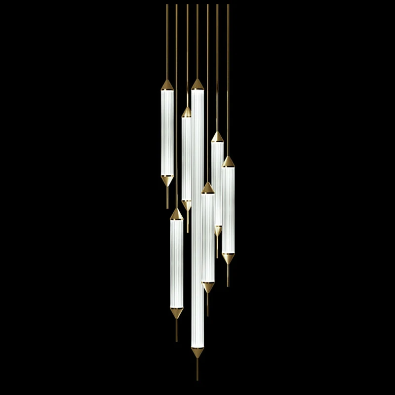 Imagem -03 - Arte Deco Led Regulável Branco Clipes Ouro Preto Cromo Lustre de Iluminação Lâmpadas Penduradas para Sala Estar