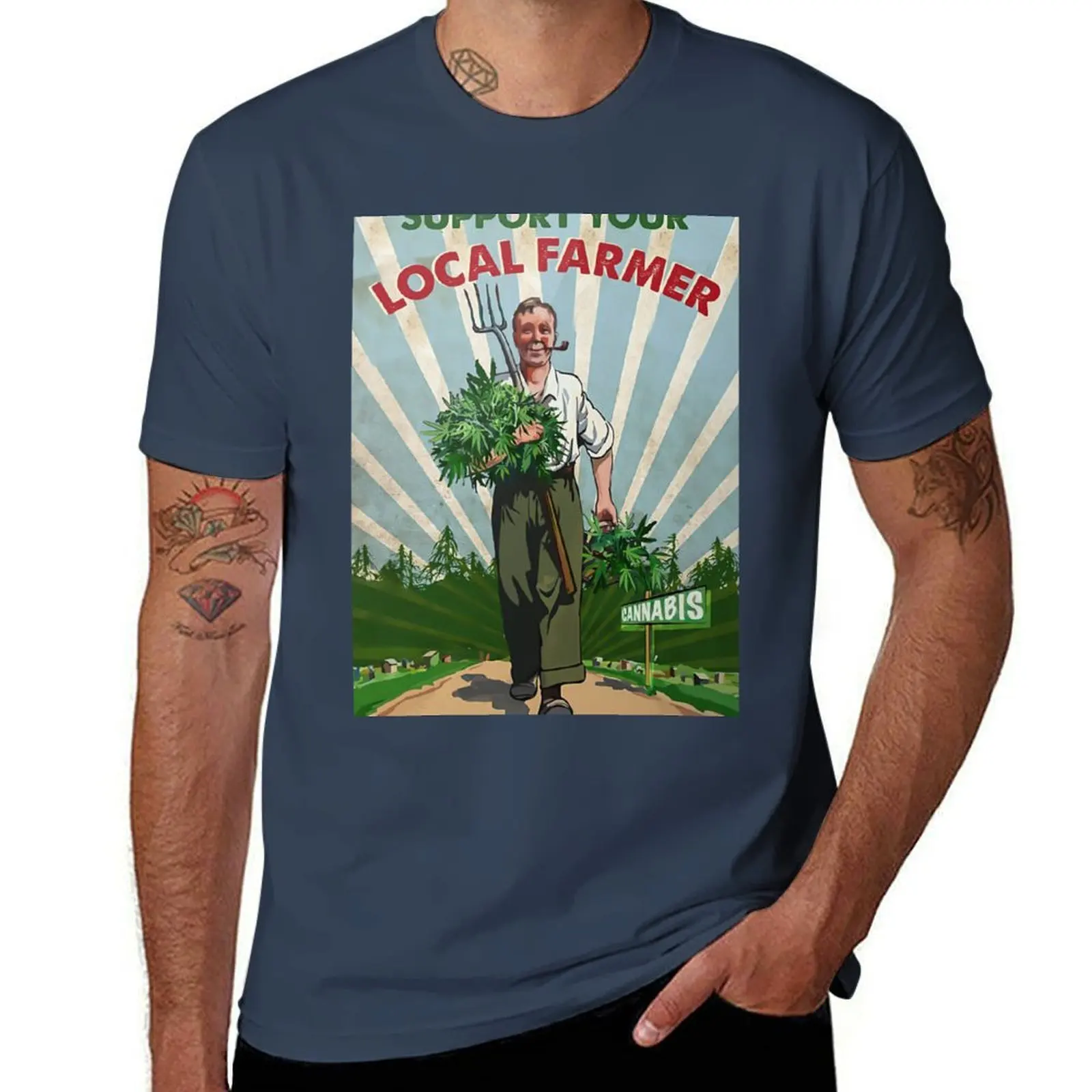 

Weed Support Your Local Farmer Canabis Poster T-Shirt t shirt man plain anime t shirts for man T-Shirt