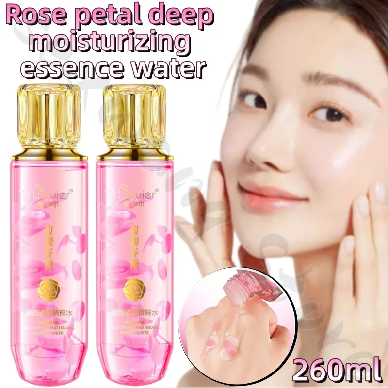 

Rose petal firming skin essence water 260ml improves dryness, deeply moisturizes, tenderizes and soothes rough and dull skin