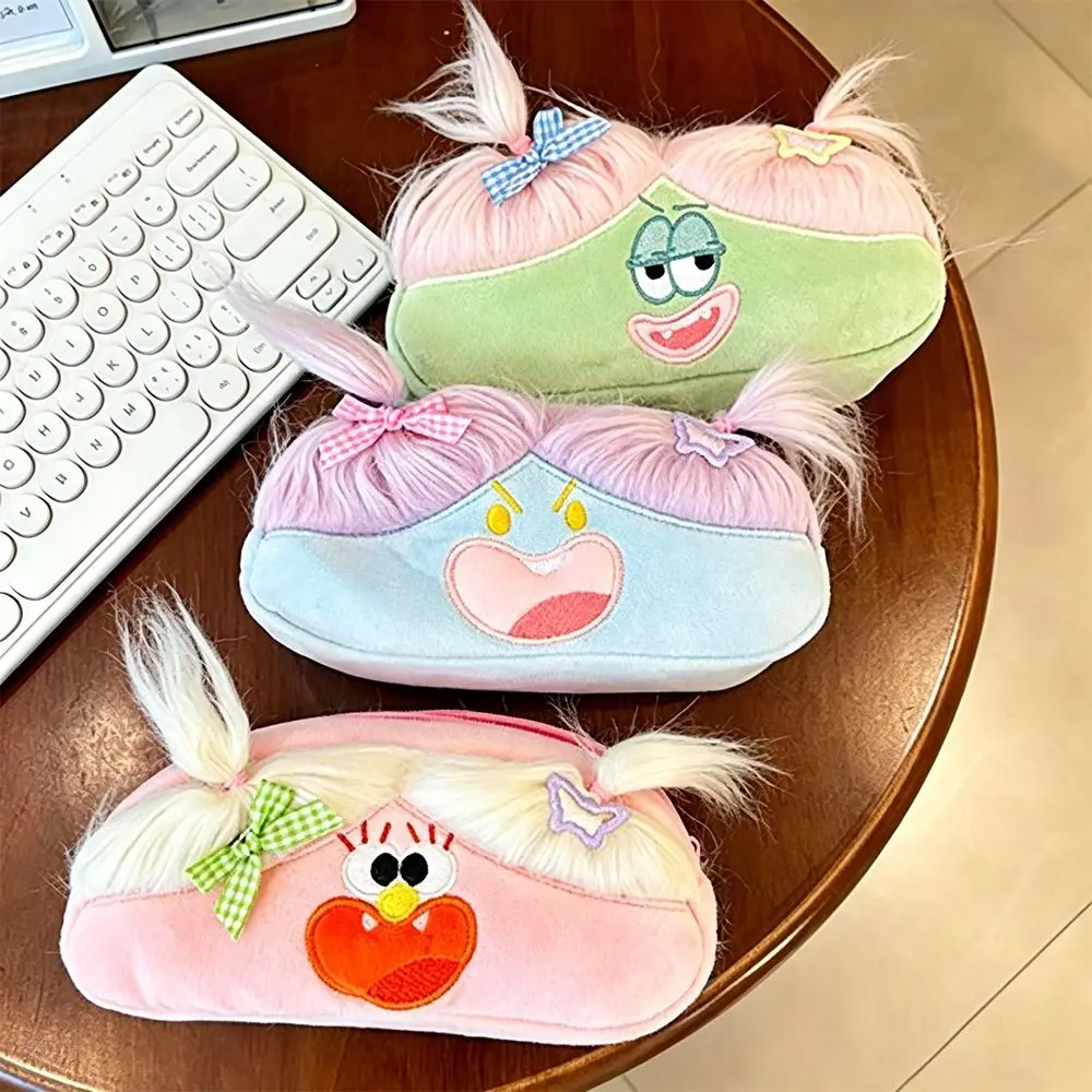 Funny Pencil Case Cute Ugly with Ponytail Hair Pen Bag Stationery Bag Gift - view 2