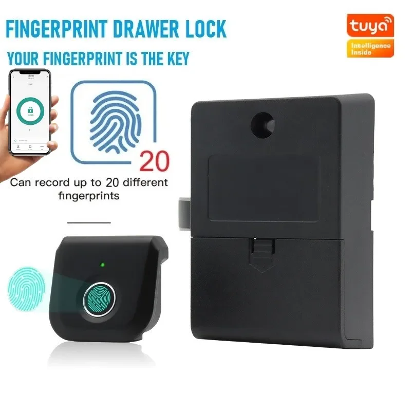 Smart Drawer Cabinet Lock Tuya Biometric Fingerprint Lock Pull Free Drawer Cabinet Locks cerradura inteligente puerta casa