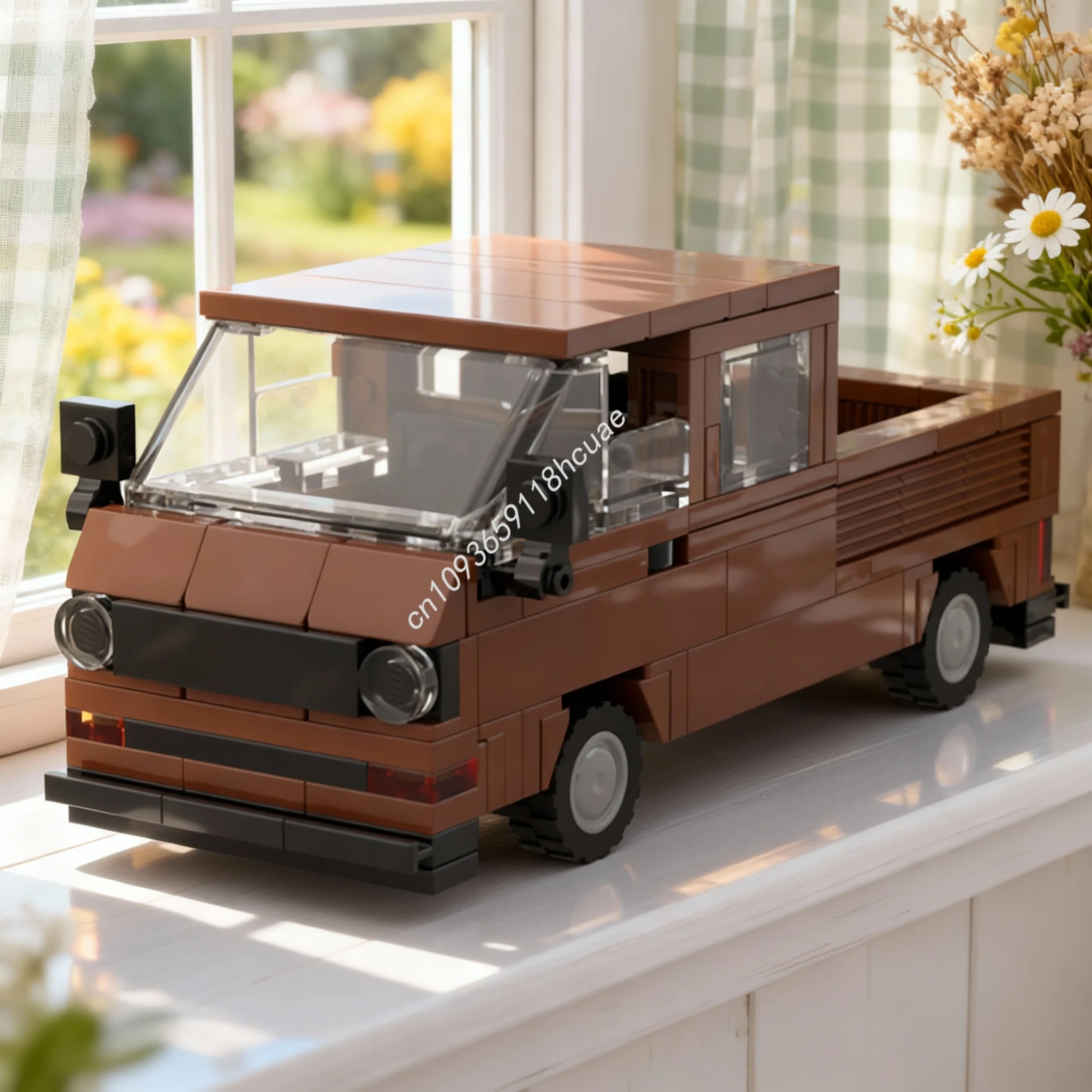 175 Piezas MOC VW Transporter Doka, Bloques de Construcción de Modelo de Tráfico Urbano, Regalos para Festivales de Arquitectura, Juguetes Creativos para Armar, Idea de Bricolaje