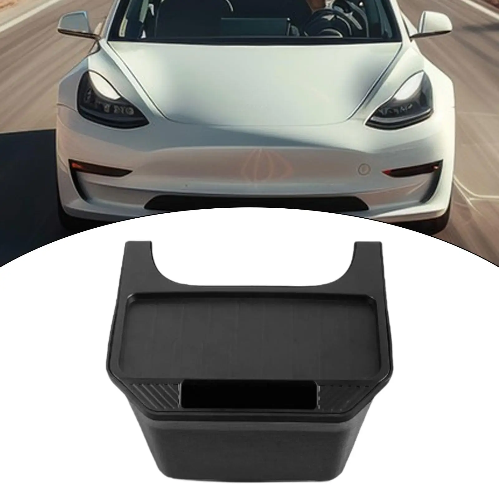 Rear Center Console Organizer Rear Middle Bin for Tesla Model 3 Y 21-24 Versatile Lightweight Simple Assembly Space Saving