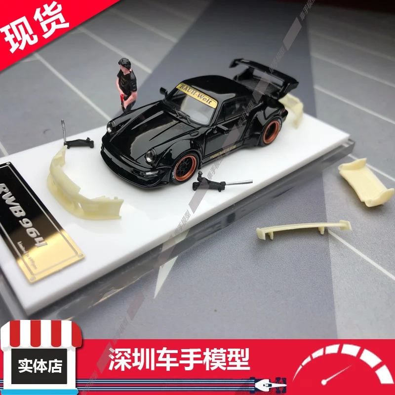 

Star Model 1:64 RWB 964 GT Bright black wide-body Collection die cast alloy car model decoration gift