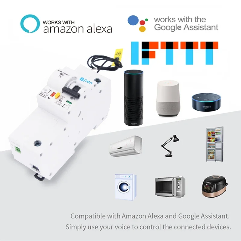 1P 2mod مرحلة واحدة Ewelink الذكية واي فاي مراقبة الطاقة متر Mcb قطاع دارة مع Amanzon اليكسا وجوجل المنزل #2