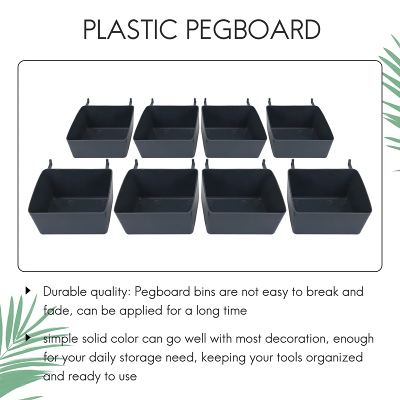 8 Pieces Pegboard Bins Kit Pegboard Parts Storage Pegboard Accessories Workbench Bins For Organizing Hardware