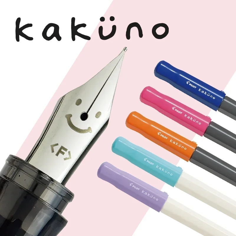 Imagem -02 - Pilot Kakuno-smile Face Fountain Pen Fka1sr Con40 Converter Escrita Suave Papelaria Material Escolar Caixa de Presente do Escritório