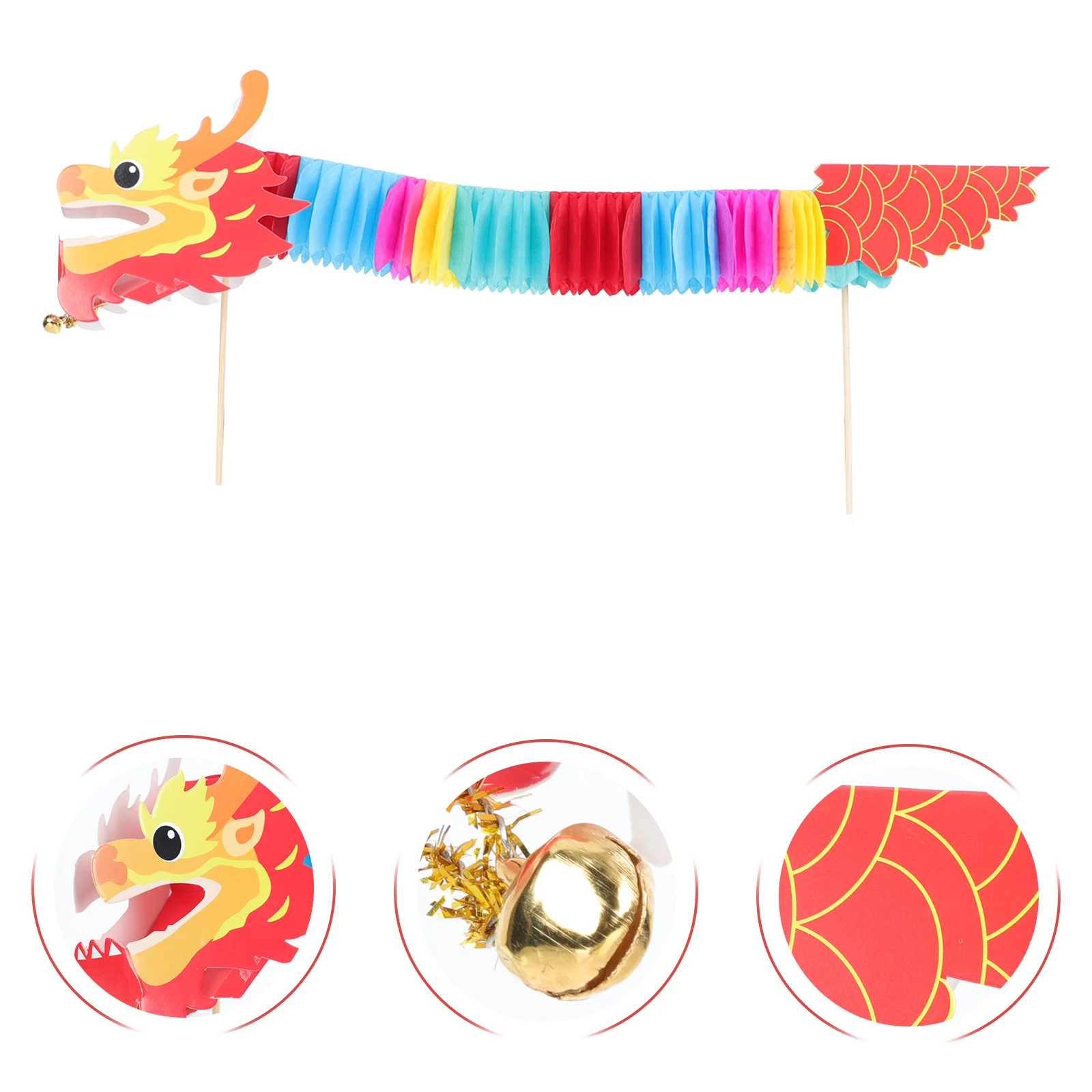 6 Zestawów Zrób To Sam: Papierowe Smoki - Materiały dla Dzieci, Rękodzieło Edukacyjne, Zabawne Zestawy do Składania, Dekoracje na Chiński Nowy Rok