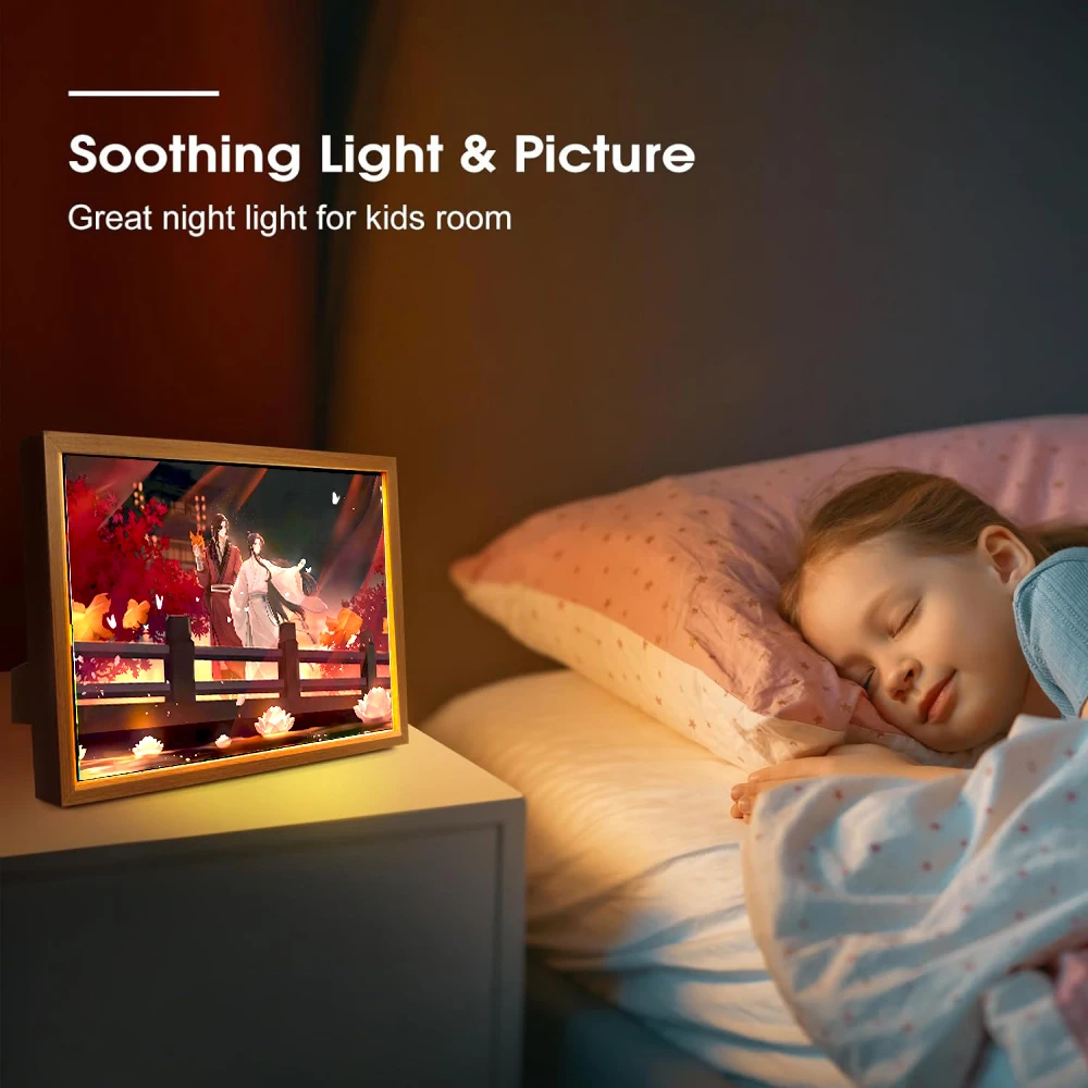 Light Painting Picture Frame Tian Guan Ci Fu Led Night Lights Xielian Huacheng Decor Bedroom Friends Charming Gifts Moon Lamps