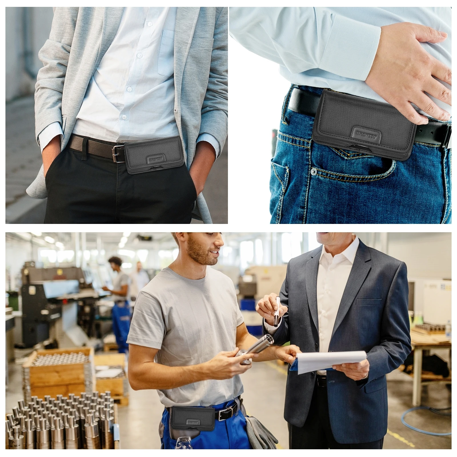 HAWEEL Mobile Phone Waist Bag 4.7-6.8 inch Phone Holster Case Nylon Cell Phone Belt Clip Pouch For iPhone 15 14 13 12 11 Samsung image 6