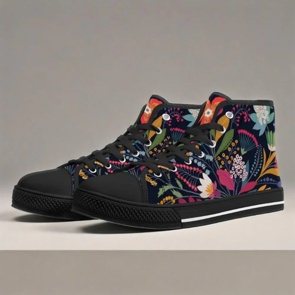 Customizable hand-painted art design classic high-top canvas shoes vulcanized shoes casual sneakers skate shoes
