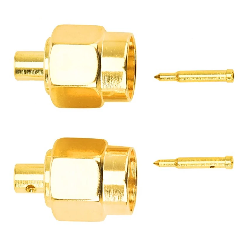 SMA RF Connector SMA-JB2 Male Jack Plug Solder Semi-steel Semi-flexible for RG405 Cable Adapter