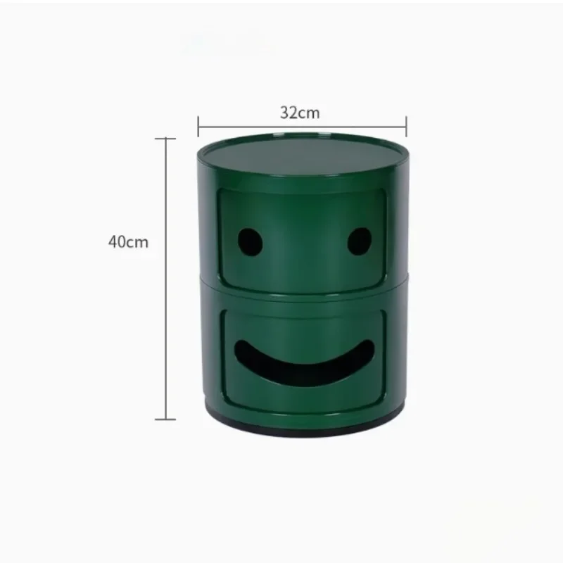 2026 Nordic Simple Mini round Bedside Table Multi-Layer Storage Cabinet Narrow Plastic Locker for Bedroom