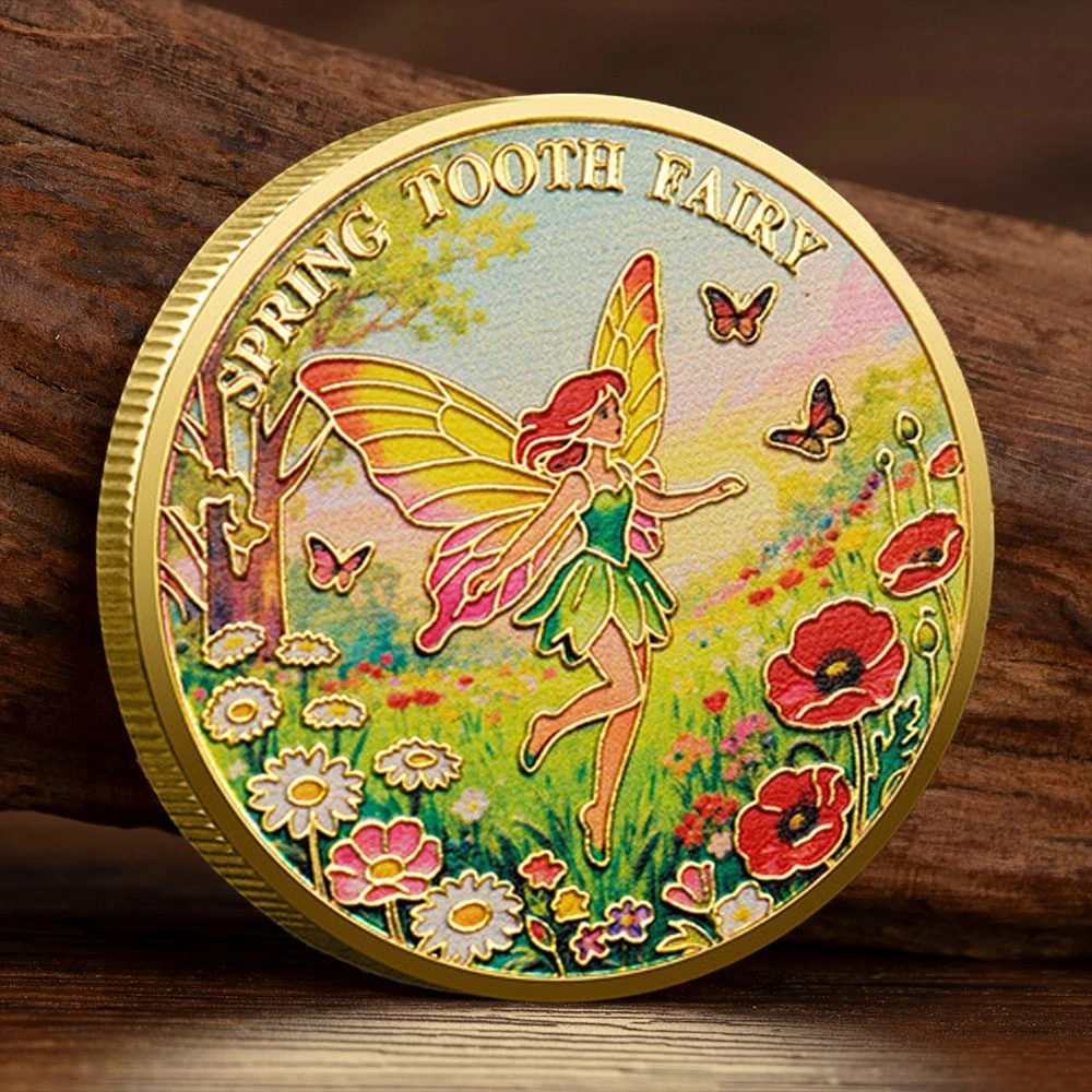 New Tooth Fairy Cute and Personalized Tooth Replacement Commemorative Coin Spring Tooth Fairy Lucky Collectible Coin