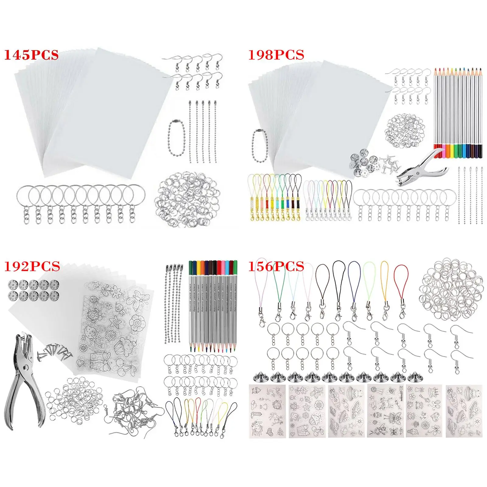 Zestaw arkuszy termokurczliwych z tworzywa sztucznego Opakowanie papieru termokurczliwego do ozdób breloków do kluczy Rzemiosło Ozdoby Scrapbooking
