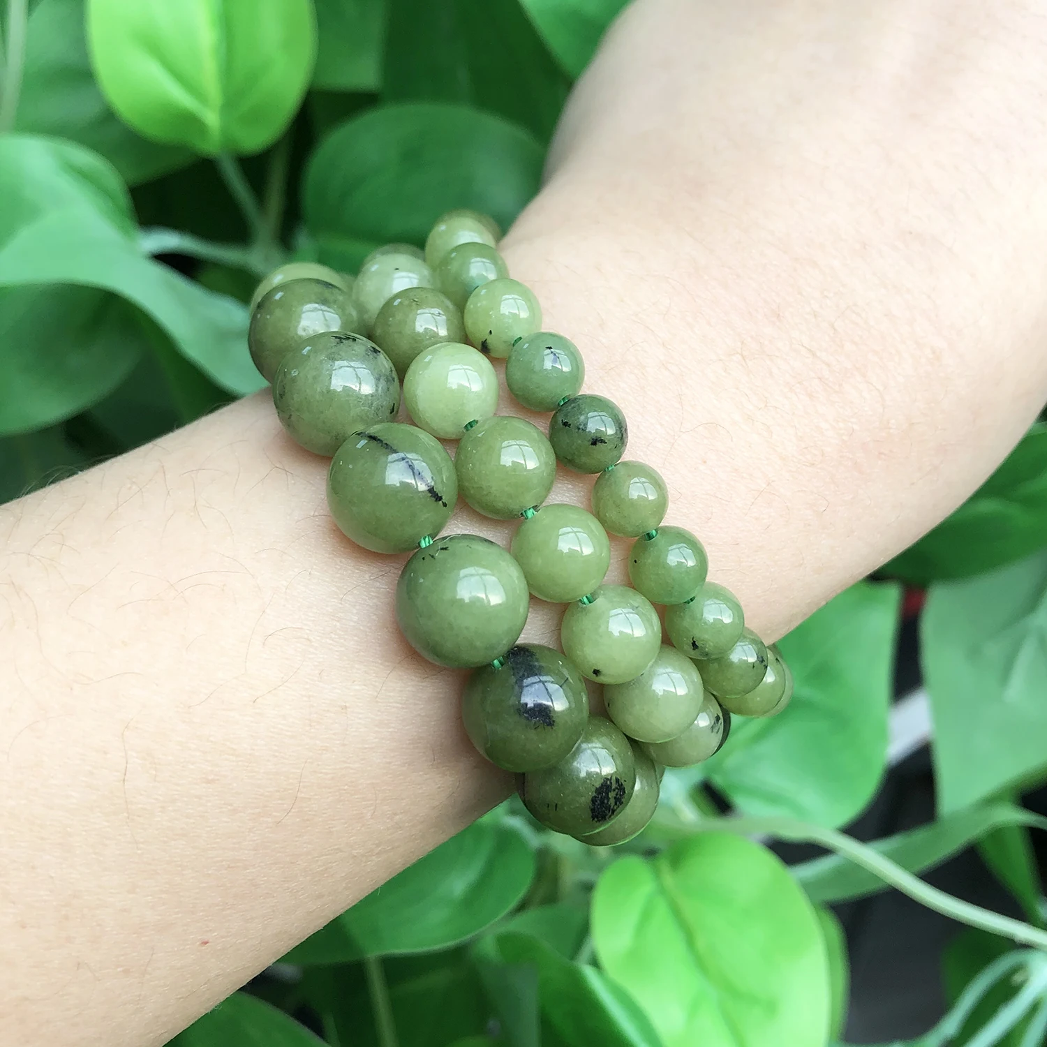 6 8 10mm Green Jades Stone Beads Natural Round Loose Spacer Beads DIY Accessories for Jewelry Bracelet Earrings Making 15\'\'inch