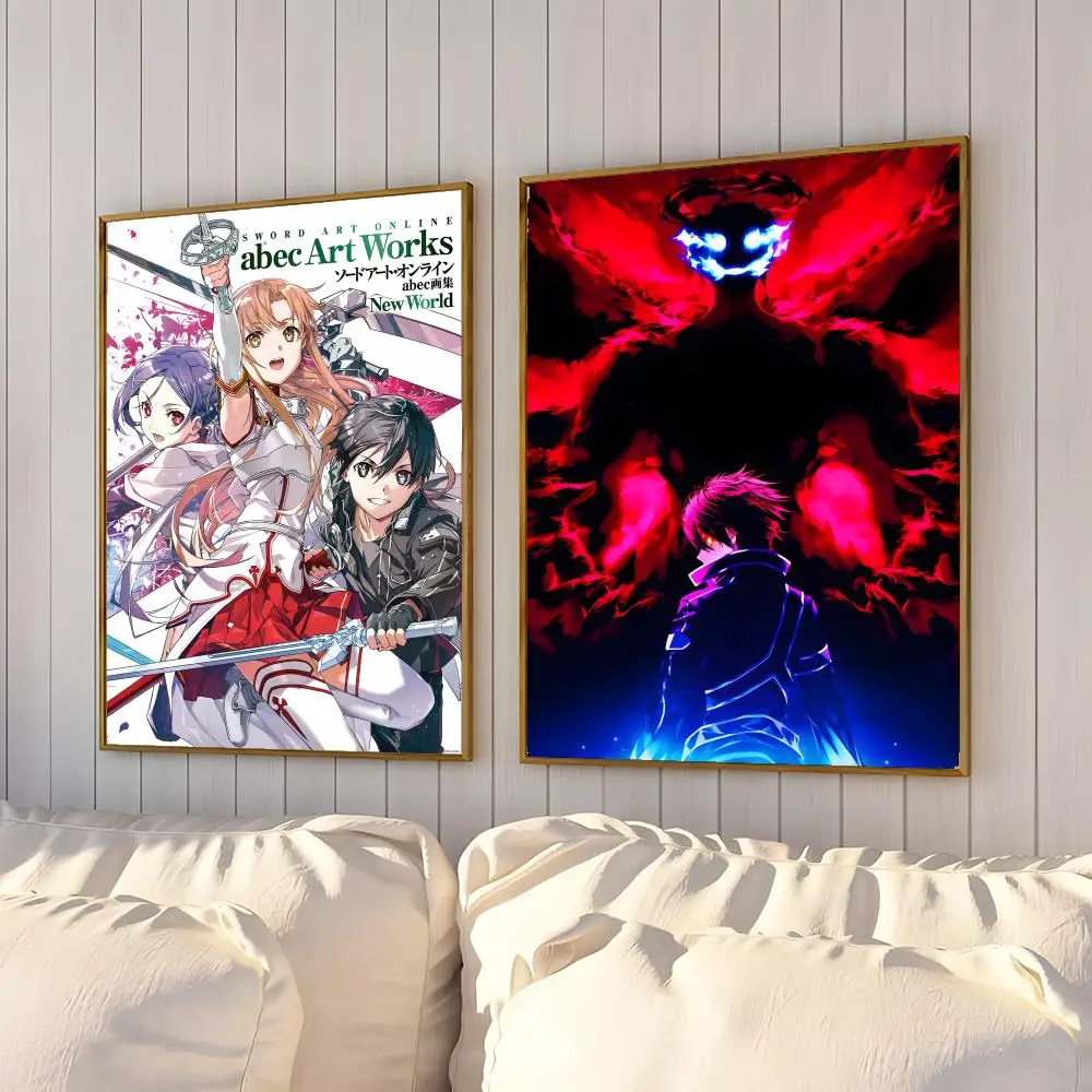 ملصق Sword Art Online SAO عالي الدقة متعدد الاستخدامات مقاوم للماء لتزيين الحائط ذاتي اللصق لأي مساحة هدية مثالية