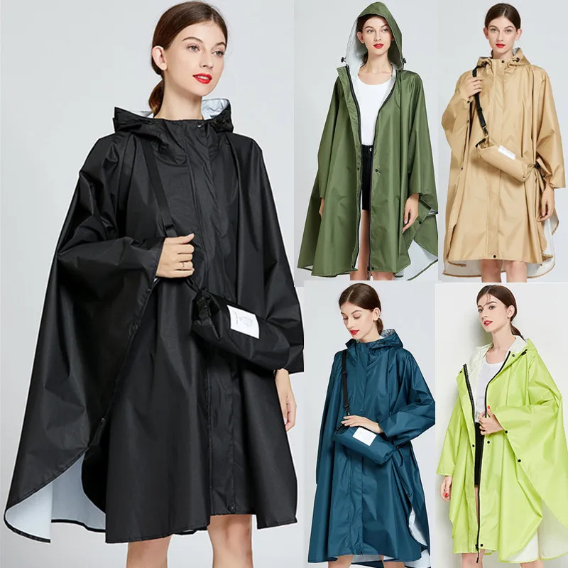 

PU Film Rain Coat Poncho Trench Women Men Thin Waterproof Raingear Outdoors Hiking Camp Raincoat Cloak Portable Chubasqueros