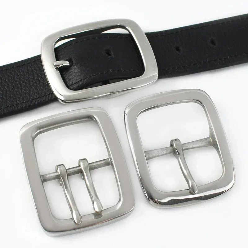 

1Pc 40mm Stainless Steel Single Double Pin Belt Buckles for Men Leather Waistband Head Trousers Adjustable Belts Buckle Hardware