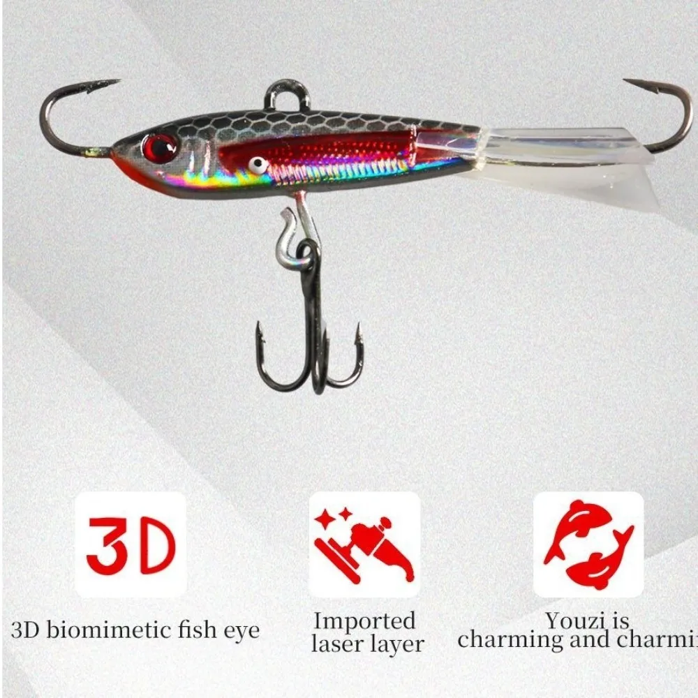 

New 4styles Winter Ice Fishing Lure AD-Sharp Balancer Spoon Metal Lures 63mm10g Walleye Lead Hard Hook High Quality