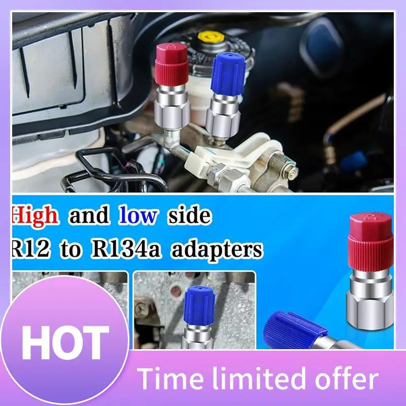 

B69C R12 To R134a Conversion Kit,AC Retrofit Fitting Adapter Kit, 1/4Inch Female , For Auto A/C Refrigerant System