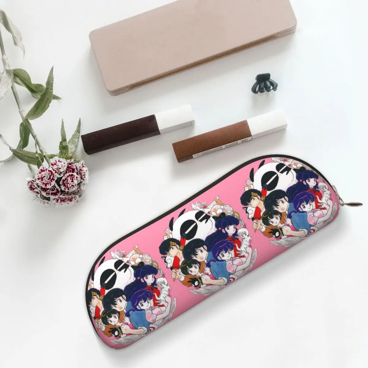 

Ranma 1/2 Saotome Pig Girls Pencil Case Pen Holder Storage Stationery Supplies Large Storage Pen Box Pencil Bag for Boys Girls
