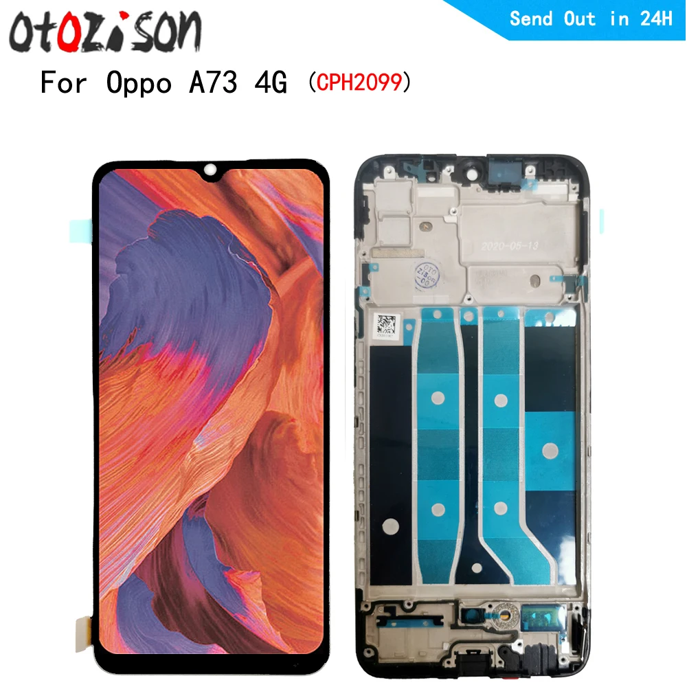 

AMOLED-экран 6,4 дюйма для Oppo A73 4G CPH2099, ЖК-дисплей, экран, сенсорная панель, дигитайзер с рамкой в сборе для Oppo A73 4G