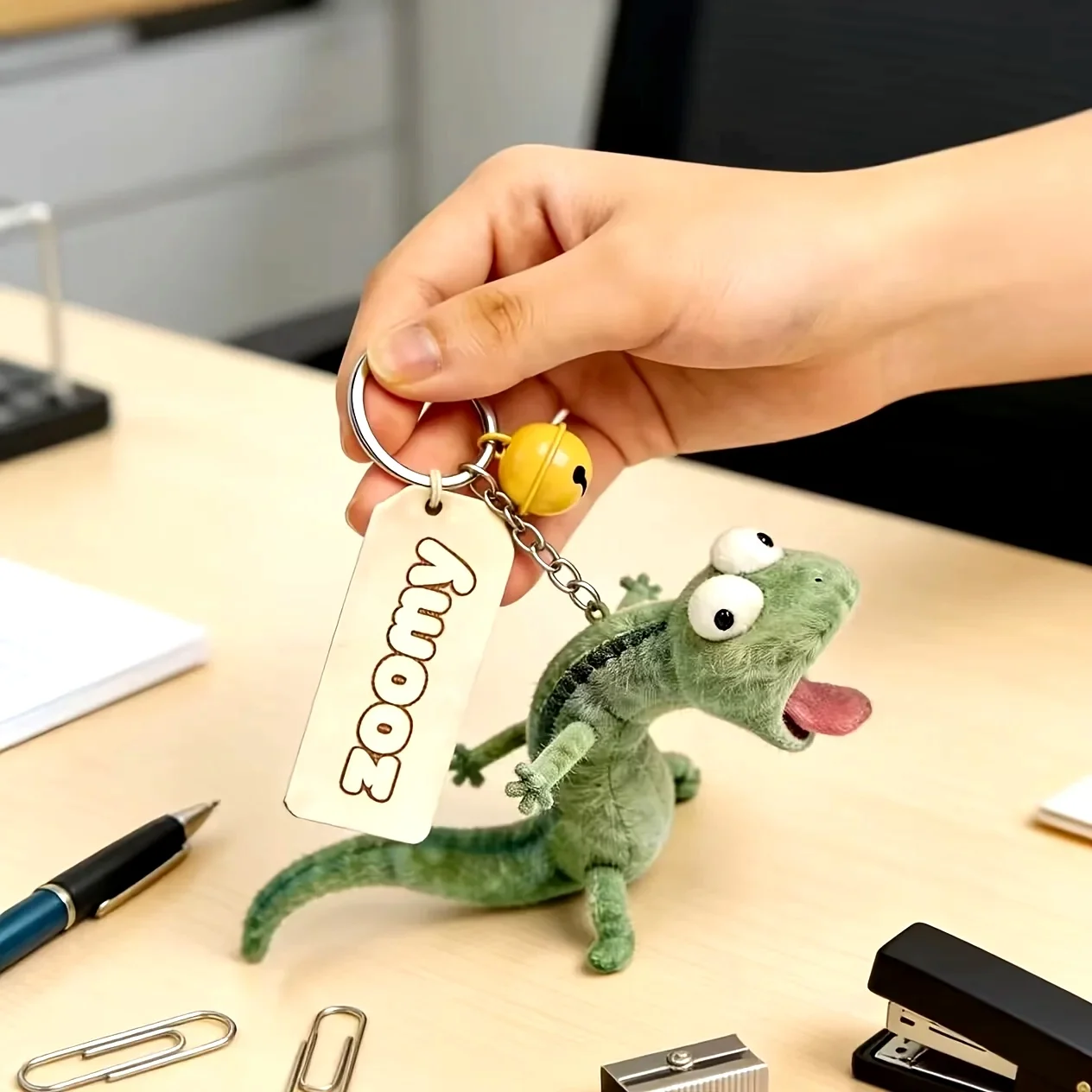 

Funny Screaming Lizard Plush Keychain | Cute Gecko Soft PP Material Backpack Pendant Keychain Gift