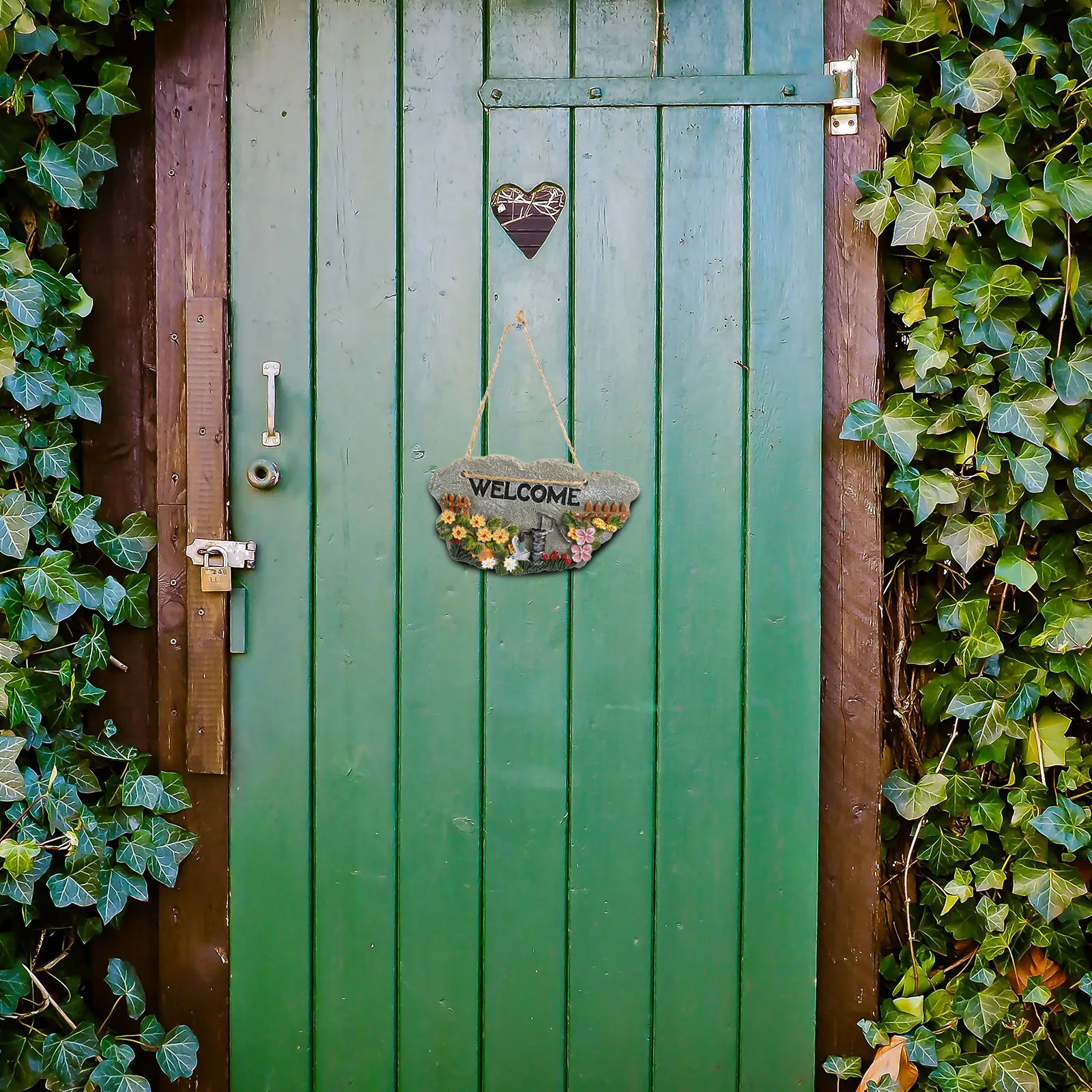 

Chic Resin Welcome Door Hanging Plaque Garden Hanging Sign Decorative Ornament for Study Living Room Store Welcome Doorplate