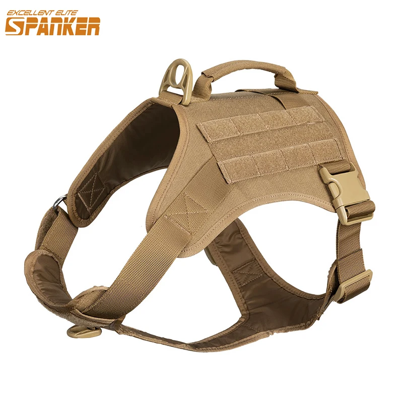 EXCELLENT ELITE SPANKER Tactical Dog Harness Vest Outdoor Training Molle Harness Pet Clothes Adjustable Large and Small Dog