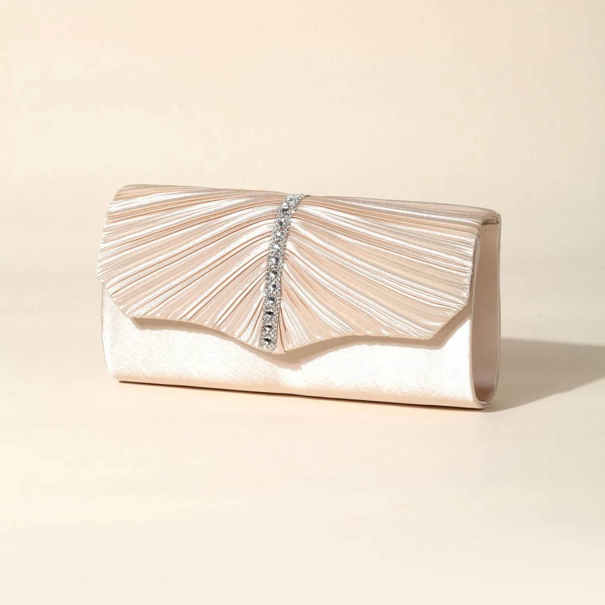 Luxury Envelope Evening Clutch Bag New Bright Grain Wrinkle Textured Long Hardware Shoulder Bag Wedding Handbag for Wedding Bag